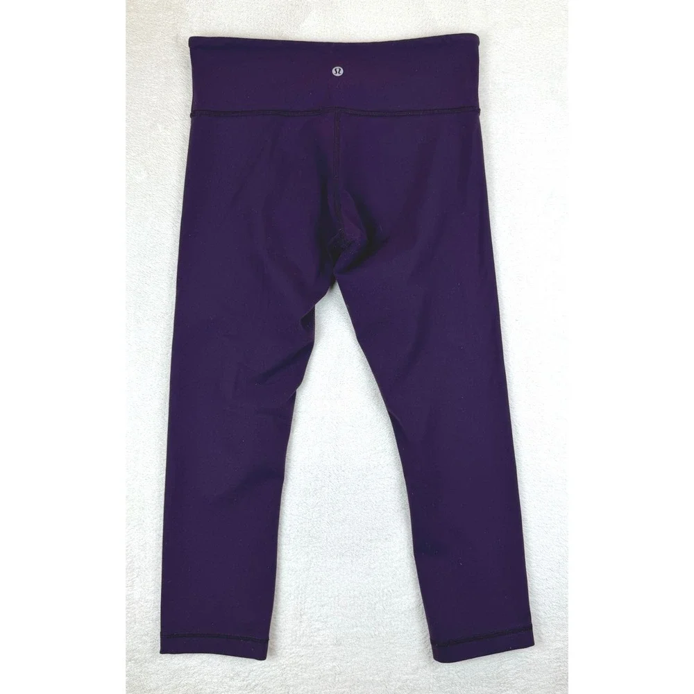 Lululemon Wunder‎ Under Crop Purple Yoga Leggings Size 6